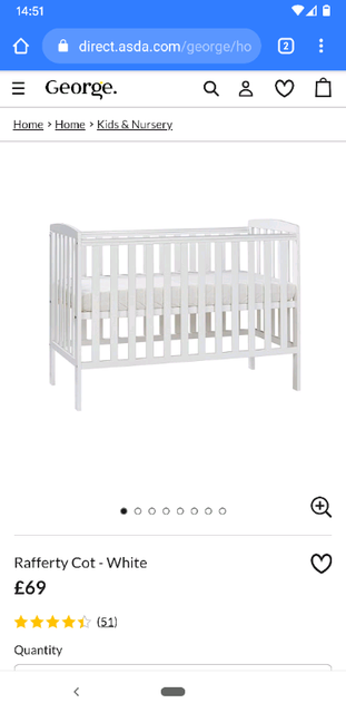 white cot asda